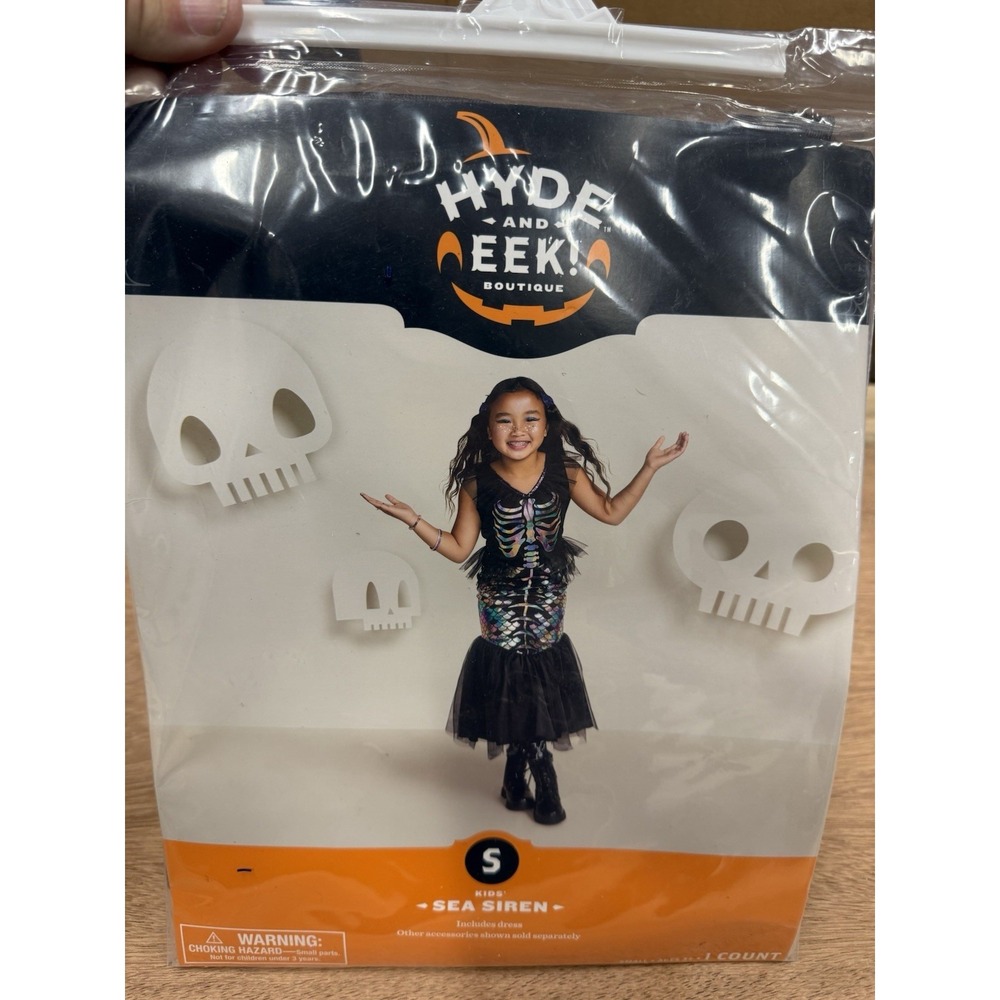 Hyde and Eek! Boutique Halloween Sea Siren Kids Dress S Elastic Multicolor